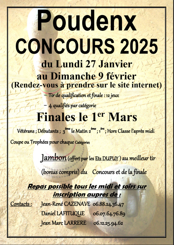 Inscriptions concours Poudenx 2025